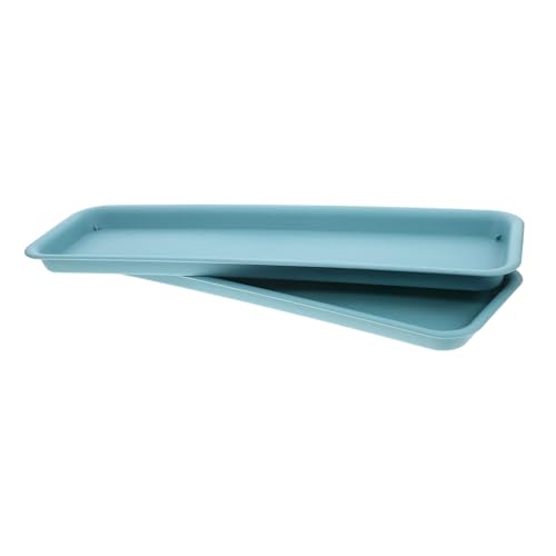 BESPORTBLE 2 Stück Blumentopf Tablett hängender Übertopf, selbstbewässernd Wasser groß Trog fangen Pflanzen Pflanzerunter Untertasse rechteckige Untersetzer Pflanzschalen Blumenerde pp Blue von BESPORTBLE