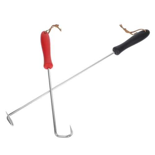 BESPORTBLE 2 Stück Edelstahl Bbq Fleischhaken Hitzebeständigem Kunststoffgriff Vielseitige Grill Kochhilfe zum Wenden von Steaks Schweinekoteletts und Geflügel für Innen Außengrill mit BESPORTBLE 2 Stück Edelstahl Bbq Fleischhaken Hitzebeständigem Kunststoffgriff Vielseitige Grill Kochhilfe zum Wenden von Steaks Schweinekoteletts und Geflügel für Innen Außengrill mit von BESPORTBLE