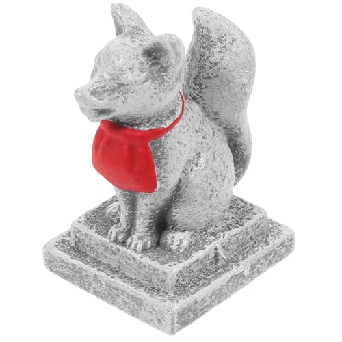 BESPORTBLE 2 Stück Inari-Schrein Heilige Füchse Miniatur-Harz Japanische Fuchs-Statue Kitsune Fuchs Kuchen Topper Fee Garten Moos Landschaft DIY Handwerk Ornament von BESPORTBLE