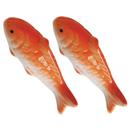 BESPORTBLE 2 Stück Keramik Schwimmfische Aquarium Deko Ornamente Lebensechte Schwimmende Fischfiguren für Teich Vogelbad Aquarium Naturgetreu Leicht Pflegeleicht Dekorativ von BESPORTBLE