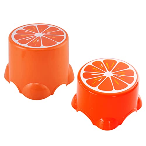 BESPORTBLE 2stücke Plastikhocker Mit Obstmotiv Für Junge Mädchen Stabiler Kunststoffhocker Mit Abgerundeten Kanten Sicherer Fußhocker Für Kindergarten Und Grundschule Bequemer Sitzhocker Für von BESPORTBLE