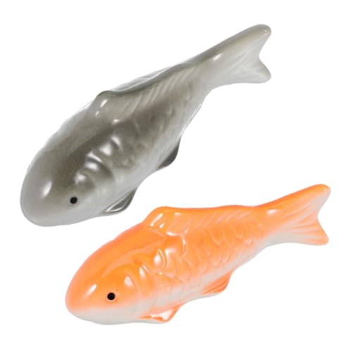 BESPORTBLE 2 Stück Schwimmende Keramik-fischfiguren Realistische Goldfisch-skulpturen Wetterfeste Aquarium Gartenteich-deko für Innen Außenbereich von BESPORTBLE