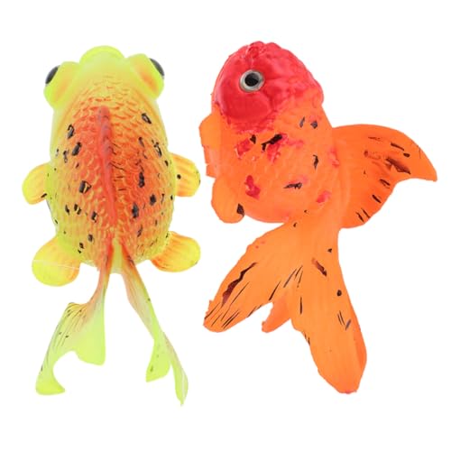 BESPORTBLE 2 Stück Schwimmende Künstliche Goldfische aus Silikonfestem Material Leuchtende Aquariumdekoration Verschleißfest Pflegeleicht für Aquarien und Teiche Dekorativ und von BESPORTBLE