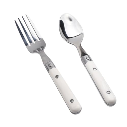 BESPORTBLE 2 Stück Teiliges Kinderbesteck aus Rostfreiem Edelstahl mit Elfenbeinfarbenem Griff Langlebige und Rostfreie Gabel und Löffel Fördert Selbstständiges Essen und Motorische BESPORTBLE 2 Stück Teiliges Kinderbesteck aus Rostfreiem Edelstahl mit Elfenbeinfarbenem Griff Langlebige und Rostfreie Gabel und Löffel Fördert Selbstständiges Essen und Motorische von BESPORTBLE