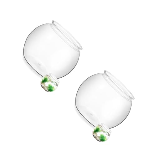 BESPORTBLE 2 Stück Transparenter Rundlicher Betta Aquarium aus Dickem Bruchsicherem Material Multifunktional für Büro und Wohnraumdekoration Modernes Design Glatte Oberfläche Langlebig und von BESPORTBLE