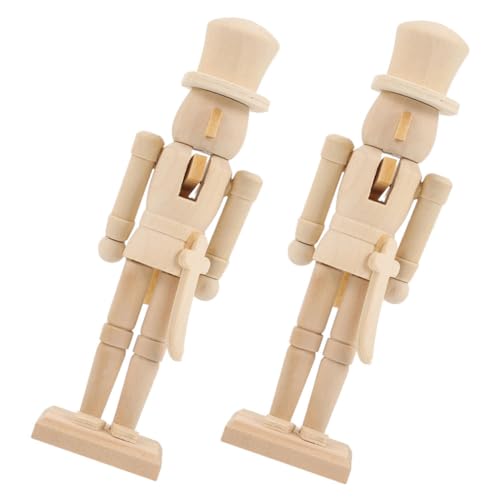 BESPORTBLE 2 Stück Weihnachts Holzfigur Unbemalt DIY Soldat Ornamente zum Bemalen Weihnachtsdeko Handwerk für Erwachsene von BESPORTBLE