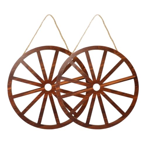 BESPORTBLE 2 Stücke Holz Rad Dekoration Retro Vintage Wanddekoration von BESPORTBLE