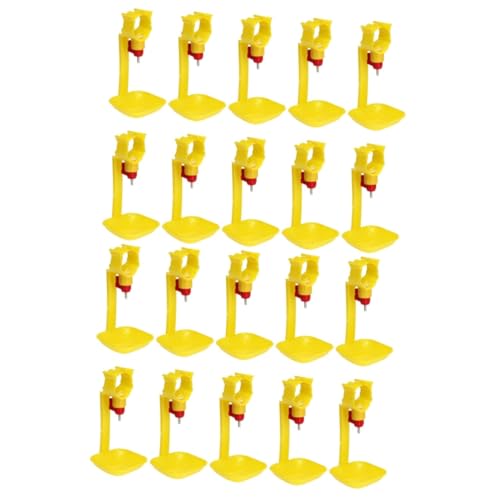 BESPORTBLE 20 Stück Teiliges Automatisches Hühner Trinkbecher Integrierte Gelbe Geflügel Wassertränke mit Tropfmechanismus Praktisch für Hühner Gänse und Geflügelhaltung Wasserersparnis und von BESPORTBLE