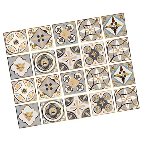 BESPORTBLE 20Stücke Fliesenaufkleber Selbstklebende Quadratische Dekorationsaufkleber für Bad Vintage Design Anzubringen für Glatte Oberflächen BESPORTBLE 20Stücke Fliesenaufkleber Selbstklebende Quadratische Dekorationsaufkleber für Bad Vintage Design Anzubringen für Glatte Oberflächen von BESPORTBLE