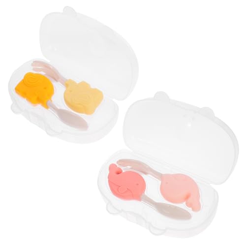 BESPORTBLE 2Sätze Teiliges Babybesteck Set mit Selbstständiges Essen für Kleinkinder Aufbewahrungsbox Ergonomisches Design von BESPORTBLE