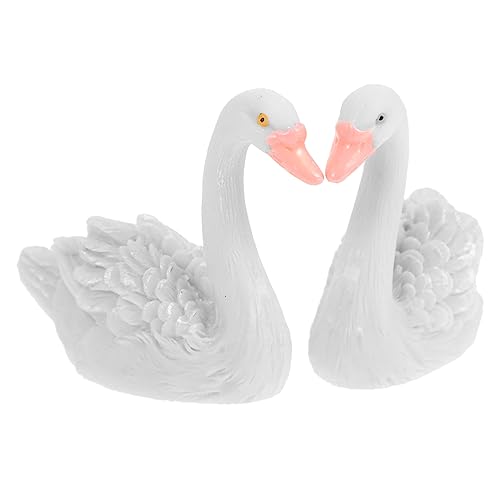 BESPORTBLE 2stücke Schwan Figuren Hochwertige Langlebige Resin Deko Für Garten Teich Und Innenräume Fadensicher Und Kindersicher Für Geburtstagsfeiern Und Home-Dekoration von BESPORTBLE