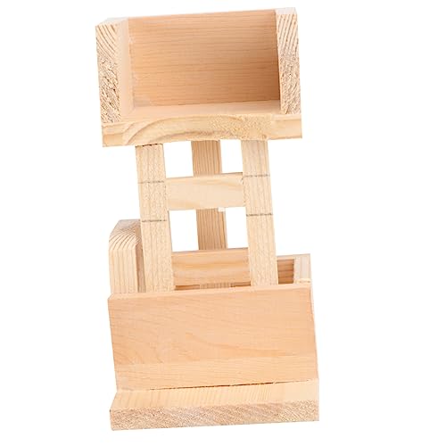 BESPORTBLE 3 STK Hamster-wachturm Plattformhaus Für Hamster spielplattform Chinchilla-Spielzeug Leiter Spielzeug Nistplatz Für Trainingszubehör Für Beige Hölzern von BESPORTBLE