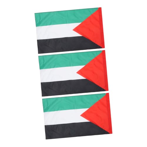 BESPORTBLE 3 Stück Palästina Flagge Teilig Polyester Nationalflagge mit Stabschlitz Windfest Doppelseitig für Garten Wand und Fahnenmast Geeignet von BESPORTBLE