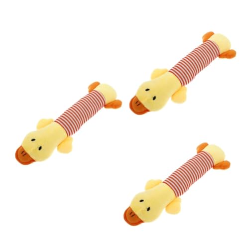 BESPORTBLE 3 Stück Plüsch Hundespielzeug mit Quietschfunktion Strapazierfähiges Kauspielzeug für Kleine Welpen Pet Sound Toy mit Streifenmuster Langlebig und Geruchsneutral zum Kauen von BESPORTBLE
