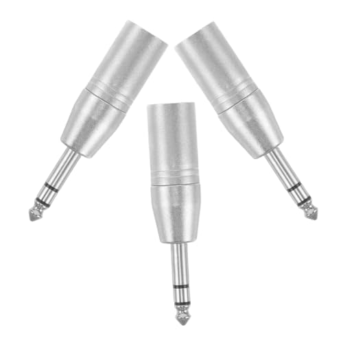 BESPORTBLE 3 Stück Trs zu Xlr Male Adapter Stereo Audio Dreipolig Balanciert für Mischpulte Mikrofone Langlebig aus Zinklegierung Störungsfreie Signalübertragung von BESPORTBLE