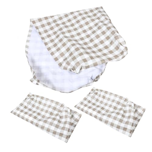 BESPORTBLE 3 Teiliges Set Picknicktischdecke Und Bänke Abdeckung wasserdichte Staubdichte Und Elastische Tischdecke Weißen Karos Für Camping Und Picknick von BESPORTBLE
