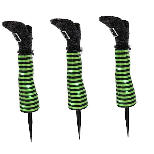 BESPORTBLE 3St Hexenbeine Halloween-Pfahl im Freien LED- Halloween-Hexenbeindekoration Hexendekor Halloween Dekoration Halloween-Dekoration Deko-Requisite Halloween-Gartenlampe Schaum von BESPORTBLE