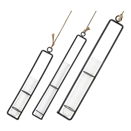 BESPORTBLE 3stücke Wandhängender Hydroponischer Pflanzenhalter Aus Glas Mit Eisenregal Für Innenräume Eleganter Blumentopf Und Dekorative Pflanzenvase Für Ihr Zuhause Oder Büro von BESPORTBLE