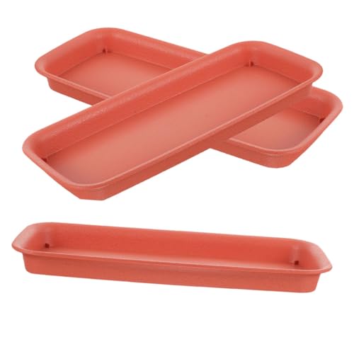 BESPORTBLE 3st Blumentopf Tablett Entnebelung Pop Doppelt Fischgrätleiter Wiederaufladbar Große Tropfschale Verschluss Gitter Schüssel Lamelle Künstliches Tablett Anlage Rot Plastik von BESPORTBLE