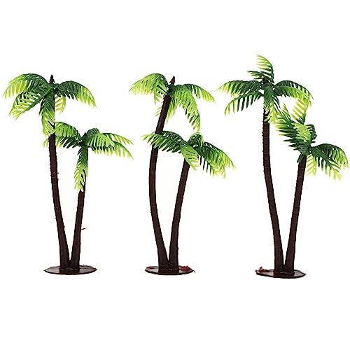 BESPORTBLE 3st Kokosnussbaum Palmenschmuck Selber Machen Liegestuhl Deko Palmmodell Palm Blätter Künstliche Mini-palmen Aus Kunststoff Palmendekor Kuchen Baum Pflanzen Kleine Kokosnuss von BESPORTBLE