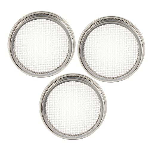 BESPORTBLE 3stücke Deckelsiebe Aus Keimglasdeckel Für Einmachgläser -keimdeckel Mit Öffnung Geeignet Zum Abseihen Von Flüssigkeiten Und Pulvern Spülmaschinenfest von BESPORTBLE