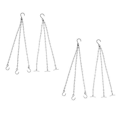 BESPORTBLE 4 Stück Blumenampel Ketten Schwarz mit S Einhängehaken Stabile Aufhängung für Blumentöpfe Bonsai Pflanzkörbe Vielseitige Dekoketten für Garten und Balkon von BESPORTBLE