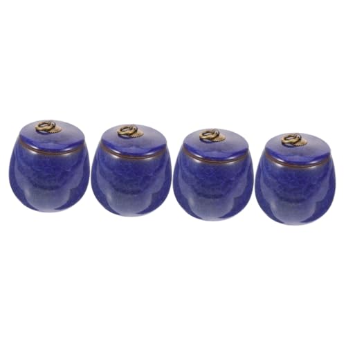 BESPORTBLE 4 Stück Haustier Urne mini urne Mini-Urne Urnen Mini Asche Urne kleine Urne für Asche Urne für die Einäscherung von Haustieren urne klein Hundeurne für Asche Hund Urne Keramik Blue von BESPORTBLE