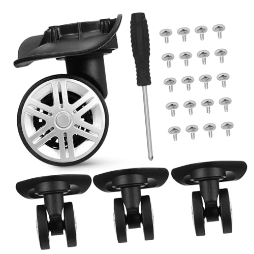 BESPORTBLE 4 Stück Kofferrollen Mit Schwenkfunktion Räder Abnehmbare Gepäckrollen Schwenkräder Für Koffer Kofferrollen Ersatzset Reisekoffer Radersatz Schwarz Pp von BESPORTBLE