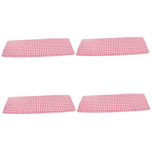 BESPORTBLE 4 Stück Tischdecke Terrassentisch Abdeckung Picknicktisch Im Freien Party Gänseblümchen Rechteck Tische Plaid Essen Gartenmöbel Runder Couchtisch Outdoor-Tuch PVC-Flanell Rot von BESPORTBLE