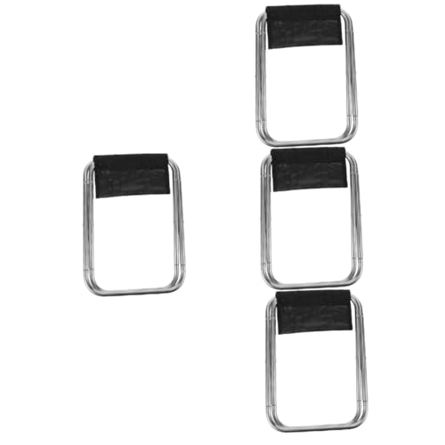 BESPORTBLE 4 Stück Tragbarer Klapphocker Aus Aluminiumlegierung Für Den Außenbereich Schaukelstuhl Outdoor Kupplung Mini Klapphocker Tragbare Stühle Faltbare Bank Campinghocker von BESPORTBLE