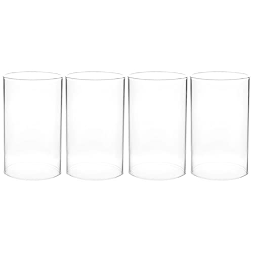 BESPORTBLE 4 Stücke Glaszylinder Glas Kerzenhalter Windlicht Glashütte Ohne Boden Ersatzglas Lampenglas für Kerzen Windlicht Zuhause Wohnzimmer Deko 20CM von BESPORTBLE