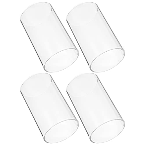 BESPORTBLE 4 Stücke Glaszylinder Kerzenhalter Glas Kerzenständer Glaszylinder Windlicht Kerzenleuchter Glas Teelichtglas Kerzenschirme für Hochzeit Mittelstücke Tischdeko 10cm von BESPORTBLE