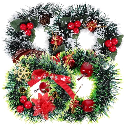 BESPORTBLE 4er Set Mini Weihnachtskränze Mit Roten Beeren Und Tannenzapfen - Kerzenringe Für Stabkerzen - Adventskranz Weihnachtsdeko Für Tisch Wand Und Tür BESPORTBLE 4er Set Mini Weihnachtskränze Mit Roten Beeren Und Tannenzapfen - Kerzenringe Für Stabkerzen - Adventskranz Weihnachtsdeko Für Tisch Wand Und Tür von BESPORTBLE