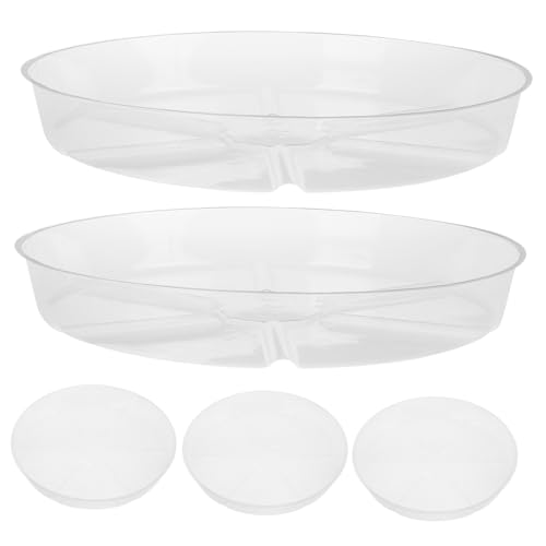 BESPORTBLE 5 Stück Blumentopf Tablett Eingetopft Topfuntertassen Blumenerde Liner Getränketablett Pflanzenschale Hochleistungs-pflanzenuntersetzer Tabletts Wasserschale Transparent Plastik von BESPORTBLE