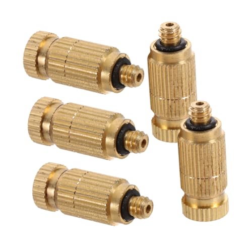 BESPORTBLE 5 Stück Düse abkühlung luftbefeuchter staubentfernung sprühkopf Hochdruck-Gartenspritze Schlauchzubehör Sprühnebel Messing Golden von BESPORTBLE