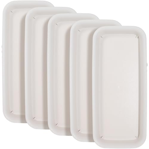 BESPORTBLE 5 Stück Rechteckige Wasserschale Topf im Freien Blumen- Tablett für Pflanzentöpfe wachsend Rechteck Blumentablett Rechteck -Pflanzenschalen Töpfe Wasserfänger Pflanzschale Beige von BESPORTBLE