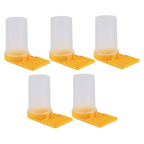 BESPORTBLE 5 Stück Teiliges Bienen Trinkbecher aus Robustem Kunststoff Wiederverwendbarer Wasserspender Einfache Installation Am Stockeingang Tragbares Imkereigerät für Frische Wasserzufuhr von BESPORTBLE