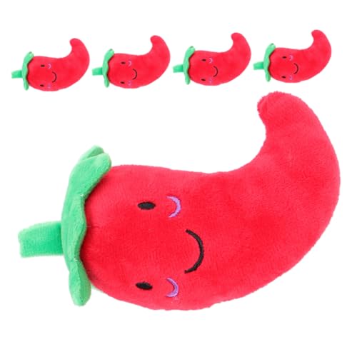 BESPORTBLE 5 Stück Teiliges Hunde Kauspielzeug Chili Pfeffer Form mit Quietscher Interaktives Plüschspielzeug für Welpen Robust und Leicht zu Reinigen Fördert Spielerisches Training und BESPORTBLE 5 Stück Teiliges Hunde Kauspielzeug Chili Pfeffer Form mit Quietscher Interaktives Plüschspielzeug für Welpen Robust und Leicht zu Reinigen Fördert Spielerisches Training und von BESPORTBLE