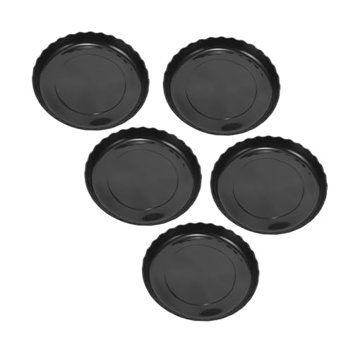 BESPORTBLE 5 Stücke Blumentopf Basis Tröge Töpfe Pflanze Topf Liner Untertasse Blumenerde Basen Blumentopf Tropf Tablett Blumentopf Tabletts Schwarz Kunststoff von BESPORTBLE