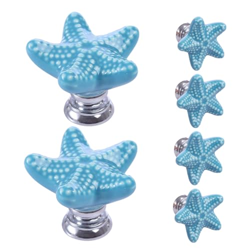 BESPORTBLE 6 Stück Keramik Möbelknäufe Seesternform Sanfter Griff Dekorative und Schrankgriffe für Kommoden und Kleiderschränke Blau Vielseitig Einsetzbar für Box Schmuck Kleiderschrank BESPORTBLE 6 Stück Keramik Möbelknäufe Seesternform Sanfter Griff Dekorative und Schrankgriffe für Kommoden und Kleiderschränke Blau Vielseitig Einsetzbar für Box Schmuck Kleiderschrank von BESPORTBLE