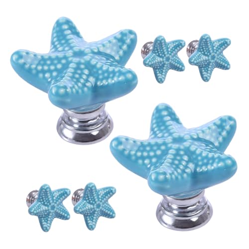 BESPORTBLE 6 Stück Teiliges Keramik Schubladengriffe mit Maritimem Design Robuste Möbelknöpfe für Schrank Kommode Schublade Glattes Griffgefühl Blaue Accessoires für von BESPORTBLE
