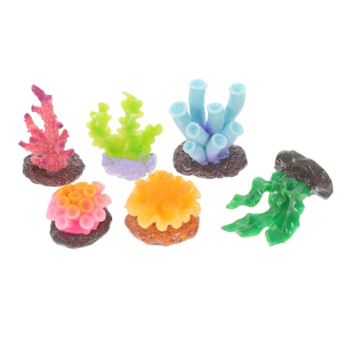 BESPORTBLE 6 Stück Teiliges Künstliche Korallen Aquarium Deko aus Resin Farbenfrohe Mini Korallen Ornamente für Aquarien Unterwasserlandschaft Dekoration für Fischbecken und Teiche von BESPORTBLE