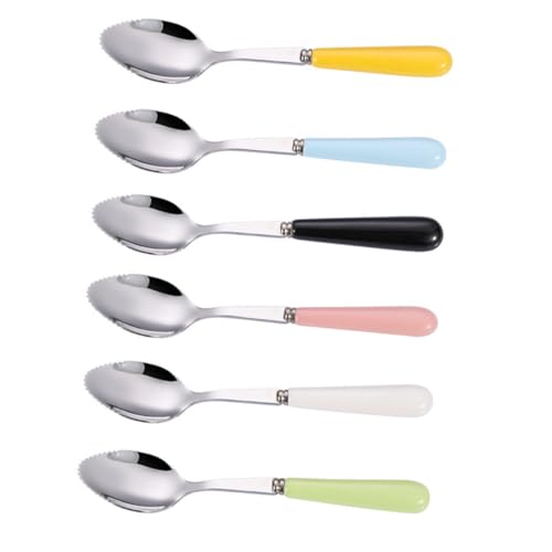 BESPORTBLE 6 Stück Teiliges Rostfreier Beikostlöffel aus Edelstahl mit Gezahnter Kante Bruchfest und Rostfrei für Babytraining Haushalt und Outdoor Wie Picknick und Camping Modernes Design von BESPORTBLE