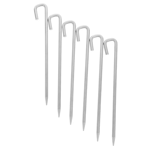 BESPORTBLE 6 Stück Teiliges Zeltpflöcke aus Edelstahl Robuste Windfeste Erdanker für Outdoor-Camping Einsetzbar Gras Sand und Hartem Boden für Zelte Planen und Pavillons von BESPORTBLE