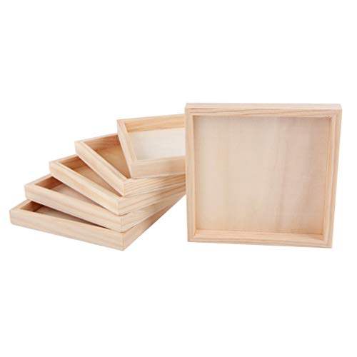 BESPORTBLE 6 Stück Unfertiges Holz Serviertablett Biologisch Abbaubare Serviertisch Tabletts für Hochzeiten Wohnkultur Und Bastelprojekte von BESPORTBLE