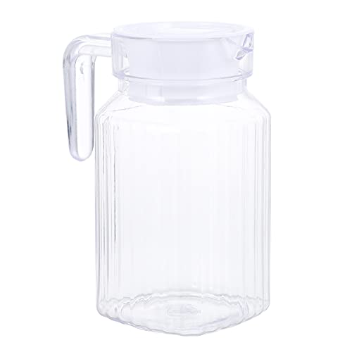 BESPORTBLE 600Ml Transparent Kunststoff Krug mit Deckel- Freundliche Carafes Mix Getränke Wasser Krug für Heiße Kalte Limonade Saft Getränke Glas EIS Tee Wasserkocher Milch Getränke Karaffe von BESPORTBLE