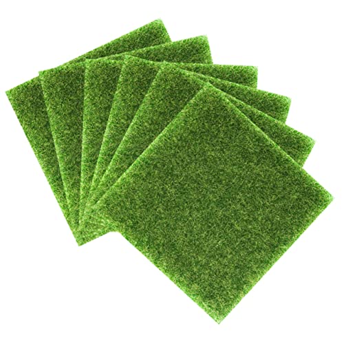 BESPORTBLE 6St Mini- Country Style kunstgras Bastelgrasmatte Pflanzenmoos kompakte Grasauflage quadratische Grasmatte Multifunktion gefälschter Strohmatte Zubehör von BESPORTBLE