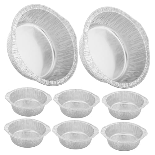 BESPORTBLE 8 Stück Alufolien Pfannen Alufolien Einlagen Alufolien Backformen Luftfritteuse Öldichte Pfannen Öldichte Runde Behälter Öldichte Take Out Boxen Alufolien Take Out von BESPORTBLE