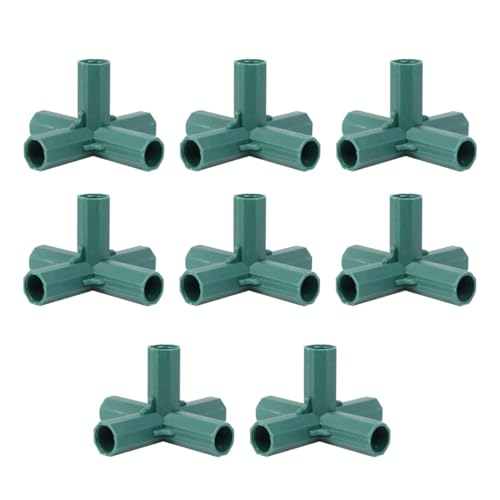 BESPORTBLE 8 Stück Teiliges Gartenzubehör DIY Nylon Verbinder Design Stabile Pflanzenstütze für Gartenrahmen Grün Geeignet für Pflanzenpfähle und Gewächshaus von BESPORTBLE