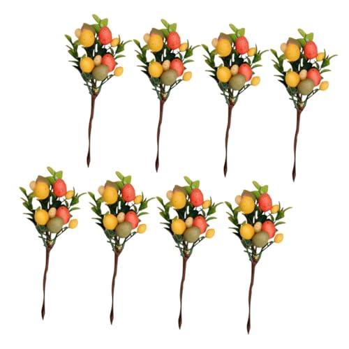 BESPORTBLE 8 Stück Teiliges Ostereier Blumen Picks mit Künstlichen Beeren und Frühlingsblumen für Tischdekoration Lebendige Frühlingsdeko mit Pastell Ostereiern für Wohnzimmer und von BESPORTBLE